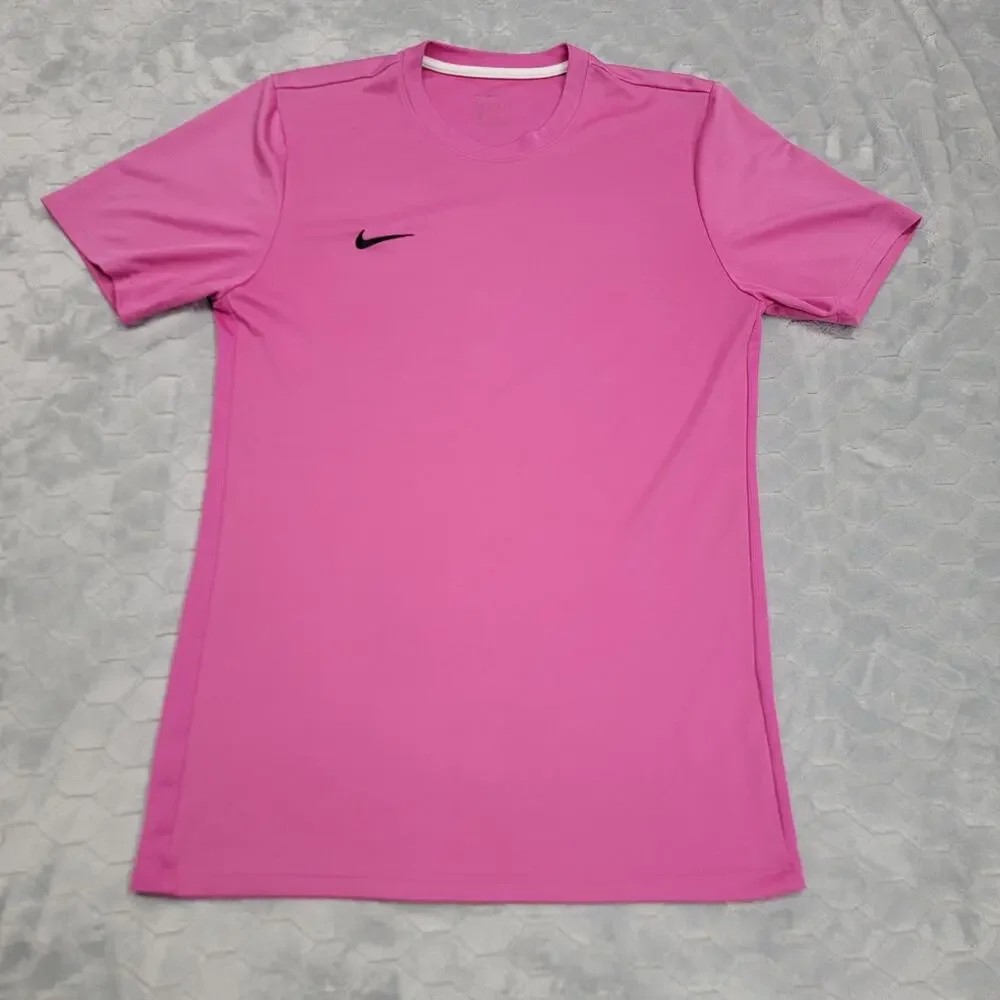 Nike Dri-Fit Mens Medium Pink Short Sleeve Soccer Training Jersey Tee Shirt 5